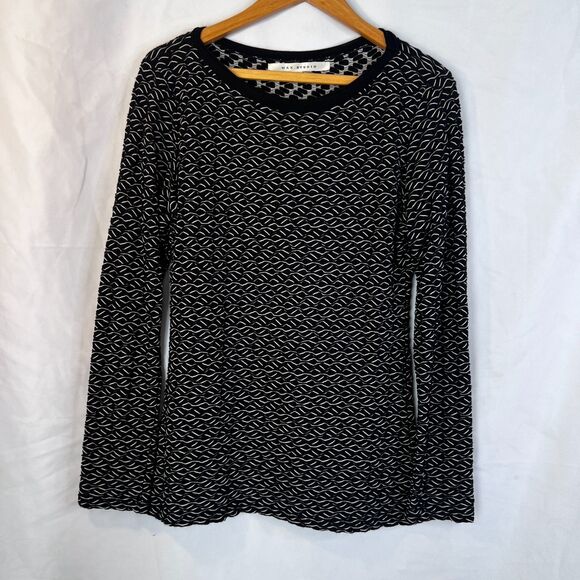 Max Studio Wavy Textured Stretchy Lightweight Sweater Black & White Size Large - Picture 9 of 9